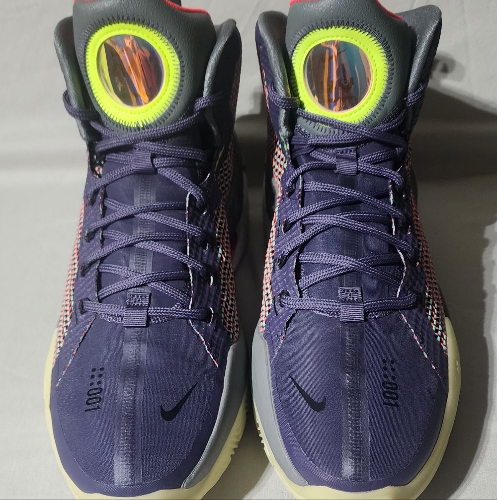 Nike Purple and Neon Green Sneakers